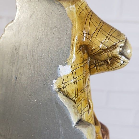 Vintage Made in Congleton England Chalkware Tramp with Dogs Wall Hanging Decor - Picture 8 of 12